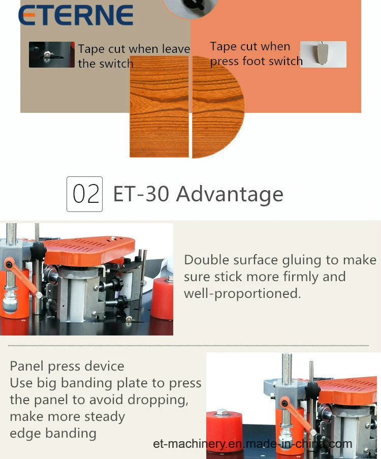 Portable Manual Woodplate Curve and Linear Edge Bander for Edge Banding (ET-30)