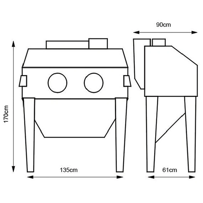 Wet Blasting Cabinet Machine, 420L Cabinet Sandblaster Industrial Equipment