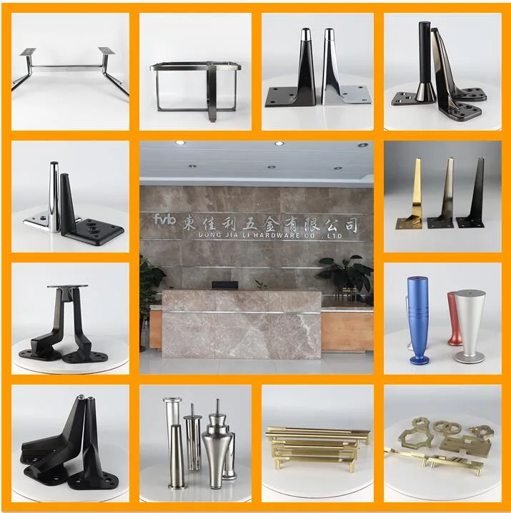 Metal Furniture Legs Metal Polishing Black Triangle Sofa Legs for Table Cabinet Cupboard