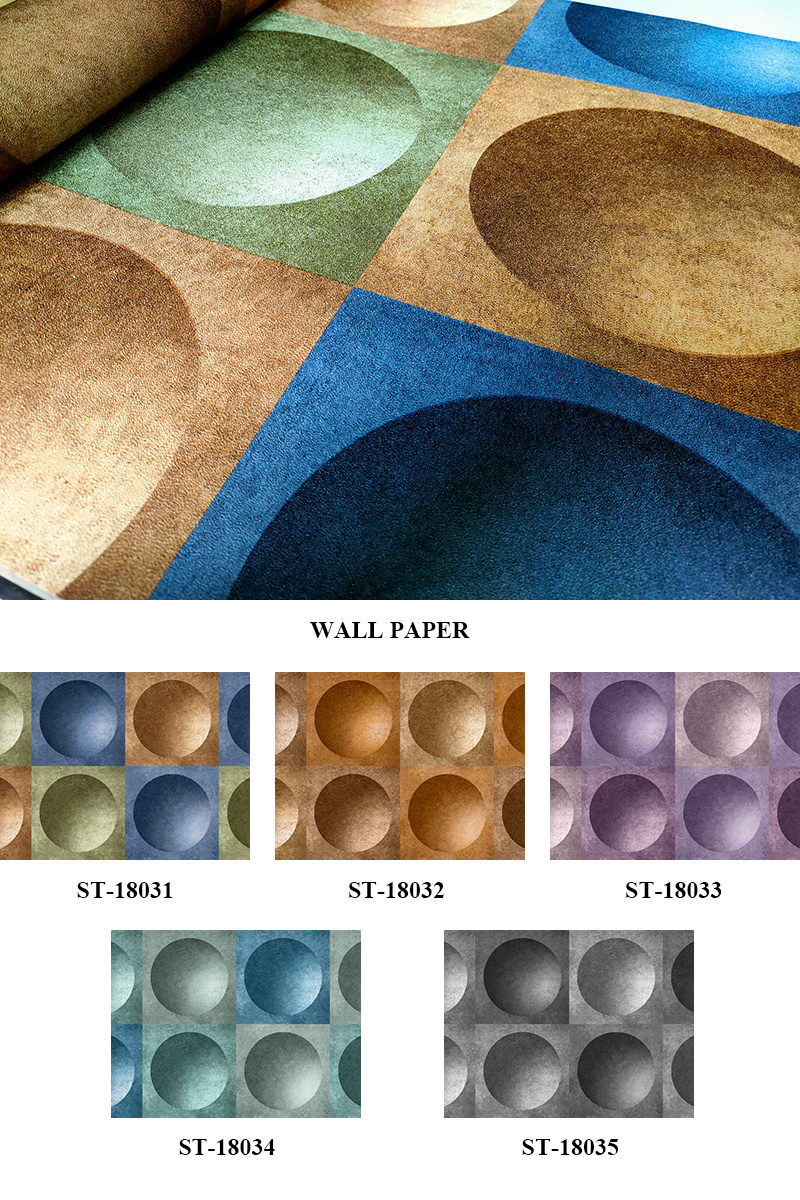 Waterproof PVC Embossing Modern 3D Diamond Wall Paper