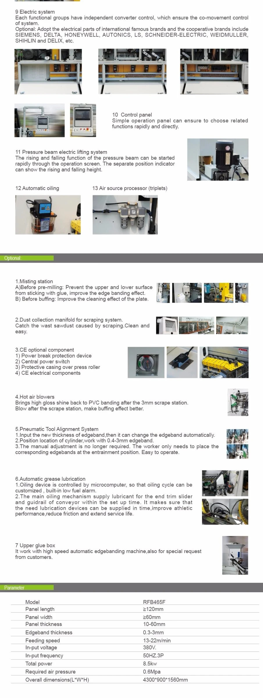 Flat Scraping Automatic Edge Banding Machine Edgebander Rfb465f