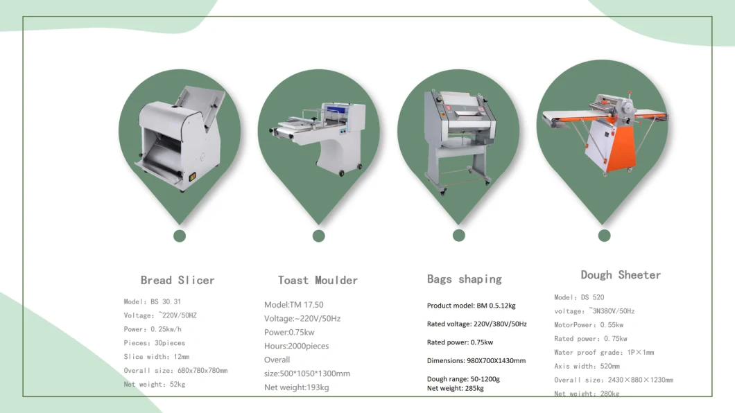 380mm Dough Moulder Toast Bread Moulder Toaster Moulder Bakery Machines Adjustable Bread Shaping Machine