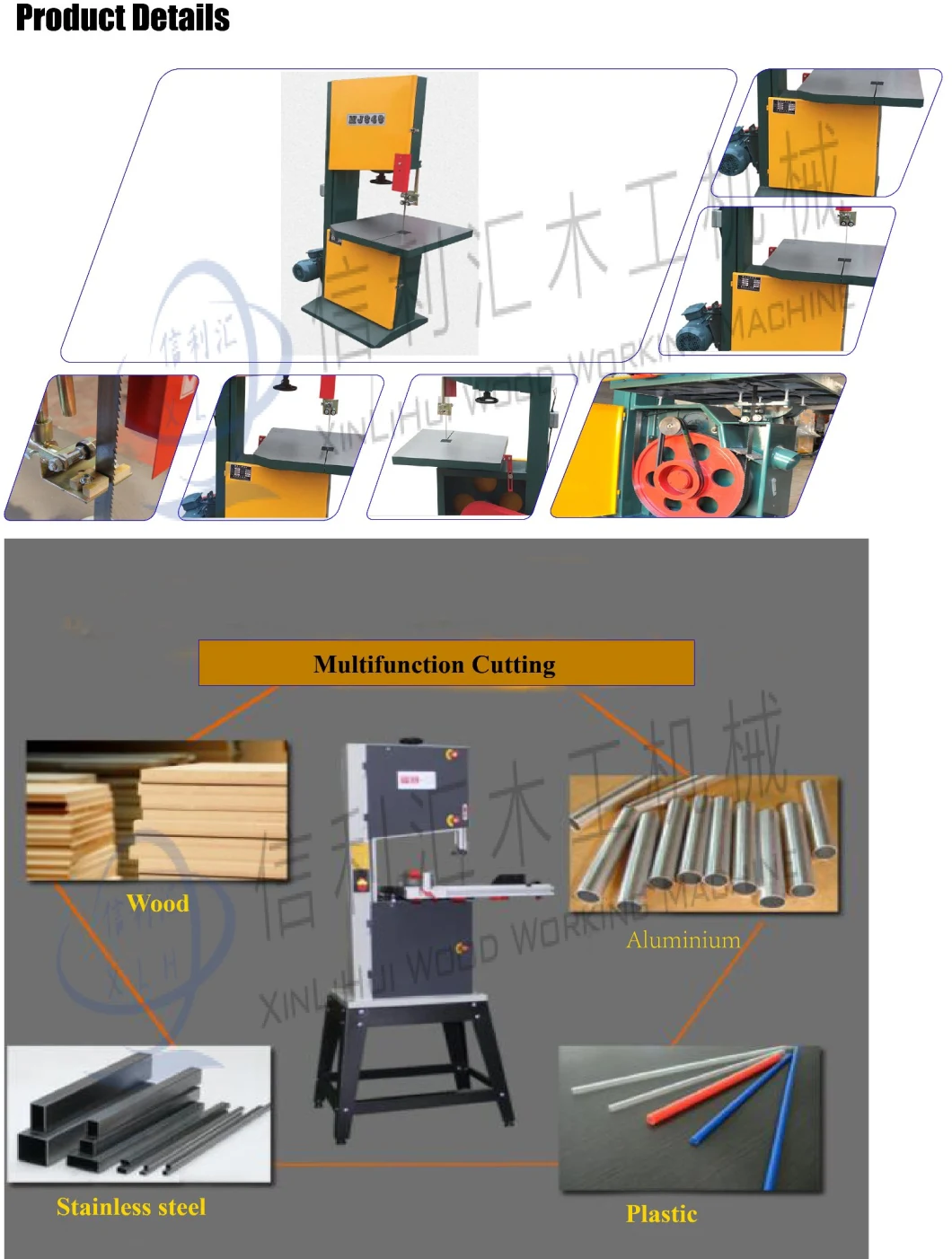 Low Price Mini Band Saw Vertical Metal Band Saw (Manual and Automatic) Woodworking Machinery/ Cheap Woodworking Saw Wood Cutting Vertical Band Sawing Machine