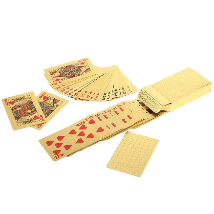 Waterproof Plastic Embossing Playing Cards Gold Foil Poker