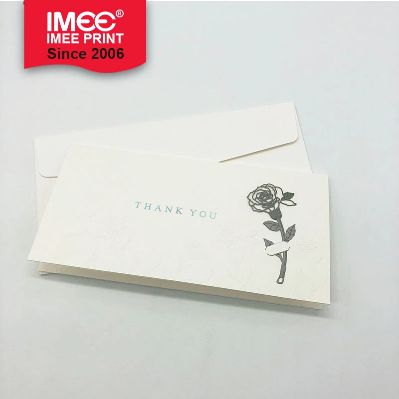 Imee Custom Logo Luxury Embossed Printing Party Greeting Thank You Card Envelope Wedding Invitation Paper Card