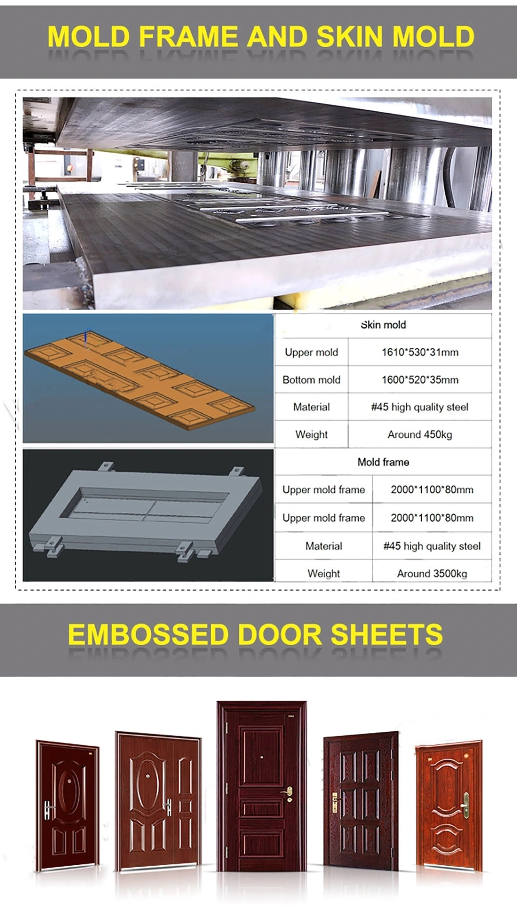 Embossing Hydraulic Press Machine 1000t Door Skin Hot Press Machine