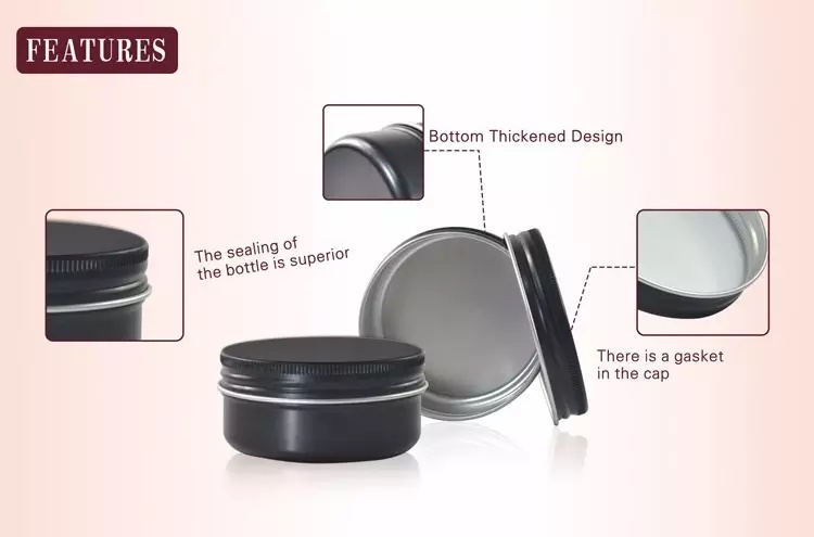 15g 30g 50g 60g Aluminum Cosmetic Jar with Embossing