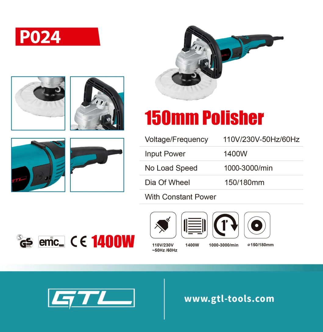 1400W Electric Polisher Power Tools, Car Polisher, 180mm Power Tools Grinder Electric Car Polisher