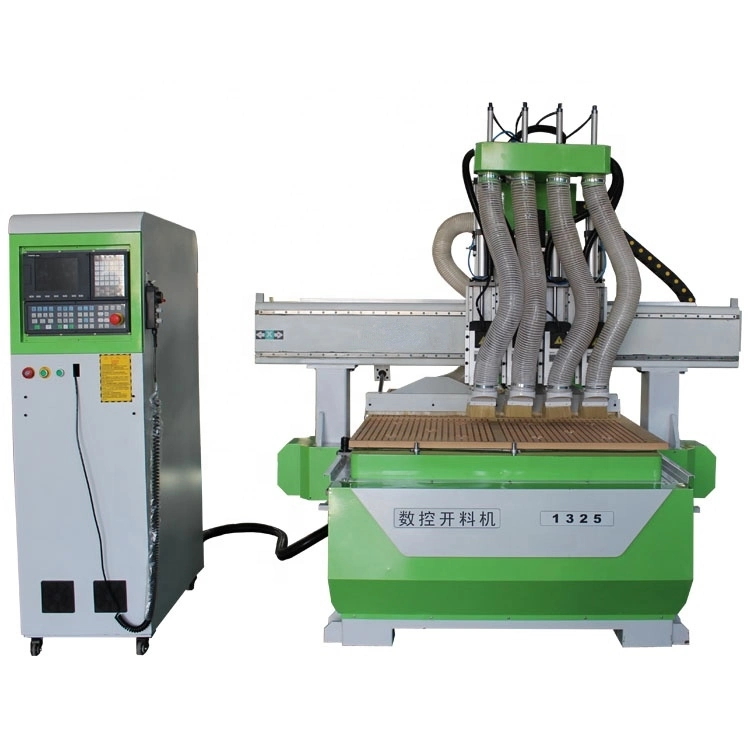 Multi Processes 3 Heads Wood Door Making CNC Cutting Machine Router 1325 CNC Drilling Machine