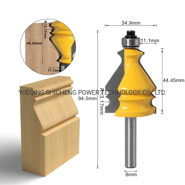 8mm Shank Molding Handdrail Router Bit for Woodworking