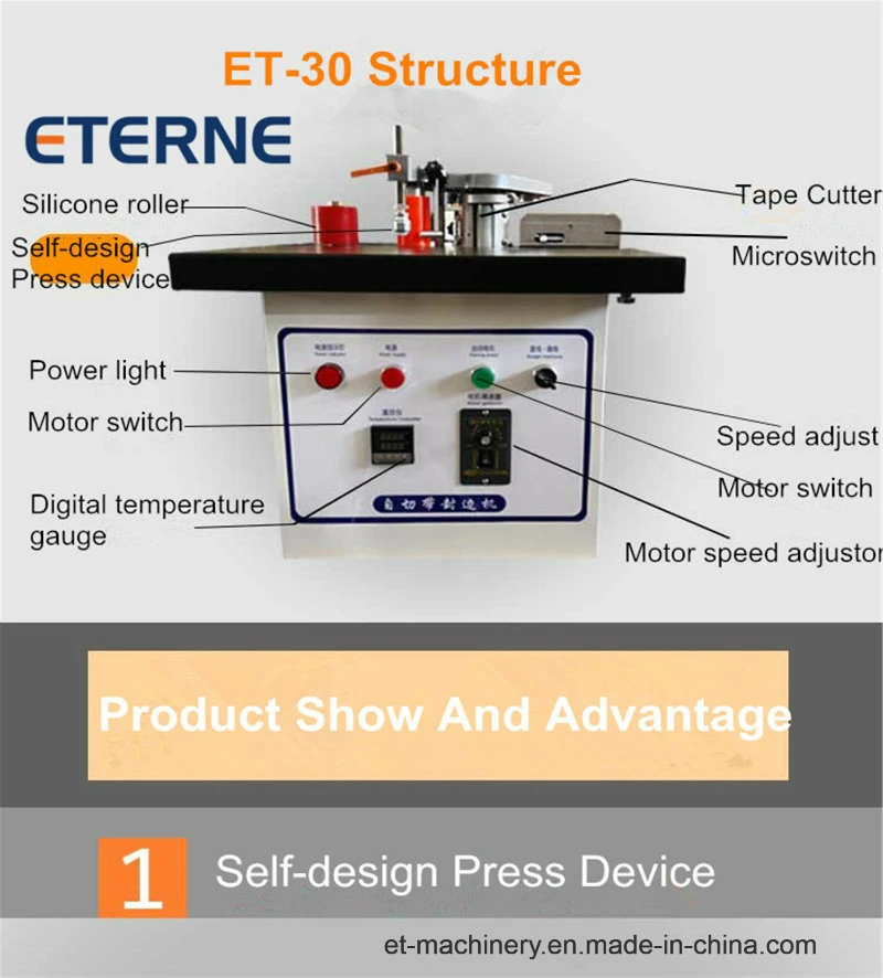 Portable Manual Woodplate Curve and Linear Edge Bander for Edge Banding (ET-30)