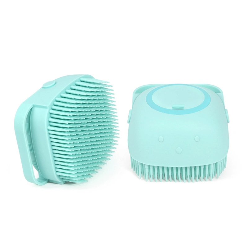 New Dog/Cat Bathing Tools Silicone Massage Bath Brush Squeezable Pet Shower Brush for Home Use