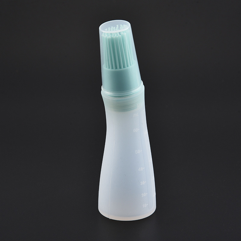 Kitchen Barbecue Tools Silicone Oil Bottle Brush with Lid High Temperature Resistant