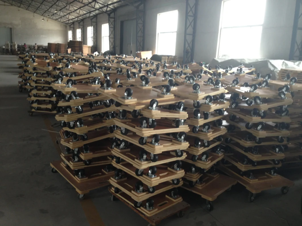 Manufacturers Produce Wood Light Moving Tools Moving Warehouse Truck Wood Trolley Solid Wood