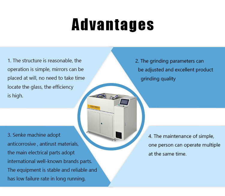 Double-Headed Glass Mirror Burr Grinding Machine with Senke Brand Edge Polishing Glass Grinding Machine