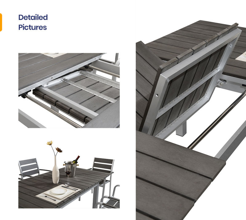 Garden Sets Plastic Wood Outdoor Table Chair Set for Home