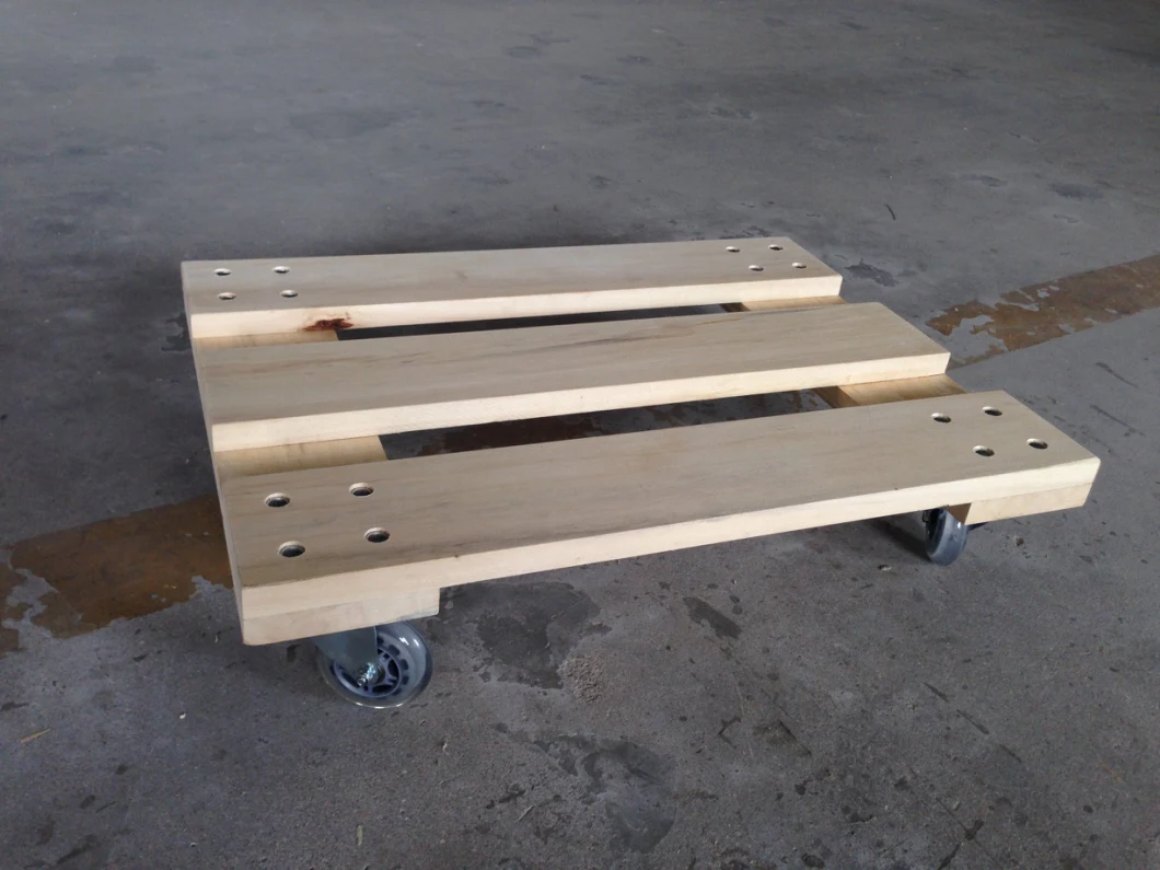 Manufacturers Produce Wood Light Moving Tools Moving Warehouse Truck Wood Trolley Solid Wood