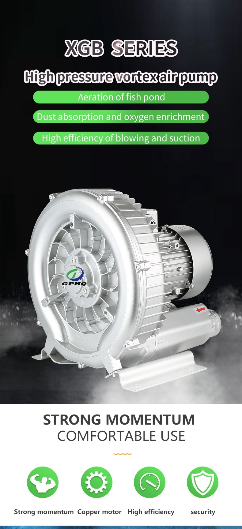 Side Channel Blower for Printing CNC Table Material Holding (630H16)