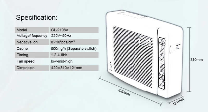 China Manufacturer Household Ionizer HEPA Air Cleaner Air Purifier
