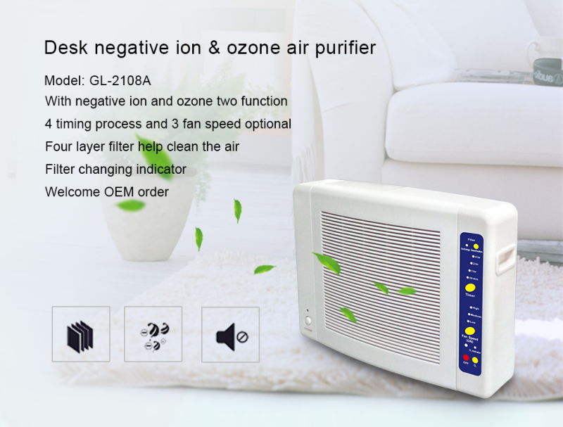 Manufacturer Ozone Ionizer Photocatalyst Air Purifier with HEPA Air Cleaner