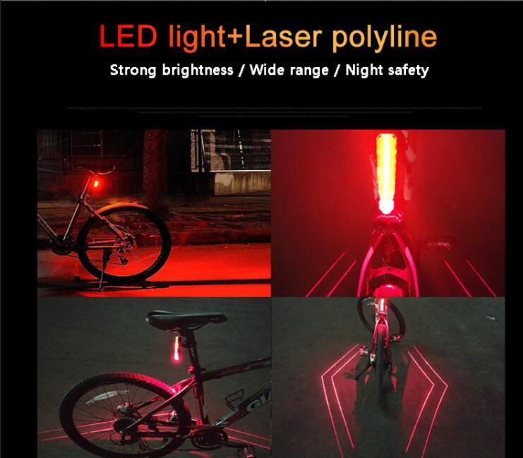 Most Popular Red Color Light Laser Rear Bicycle Light