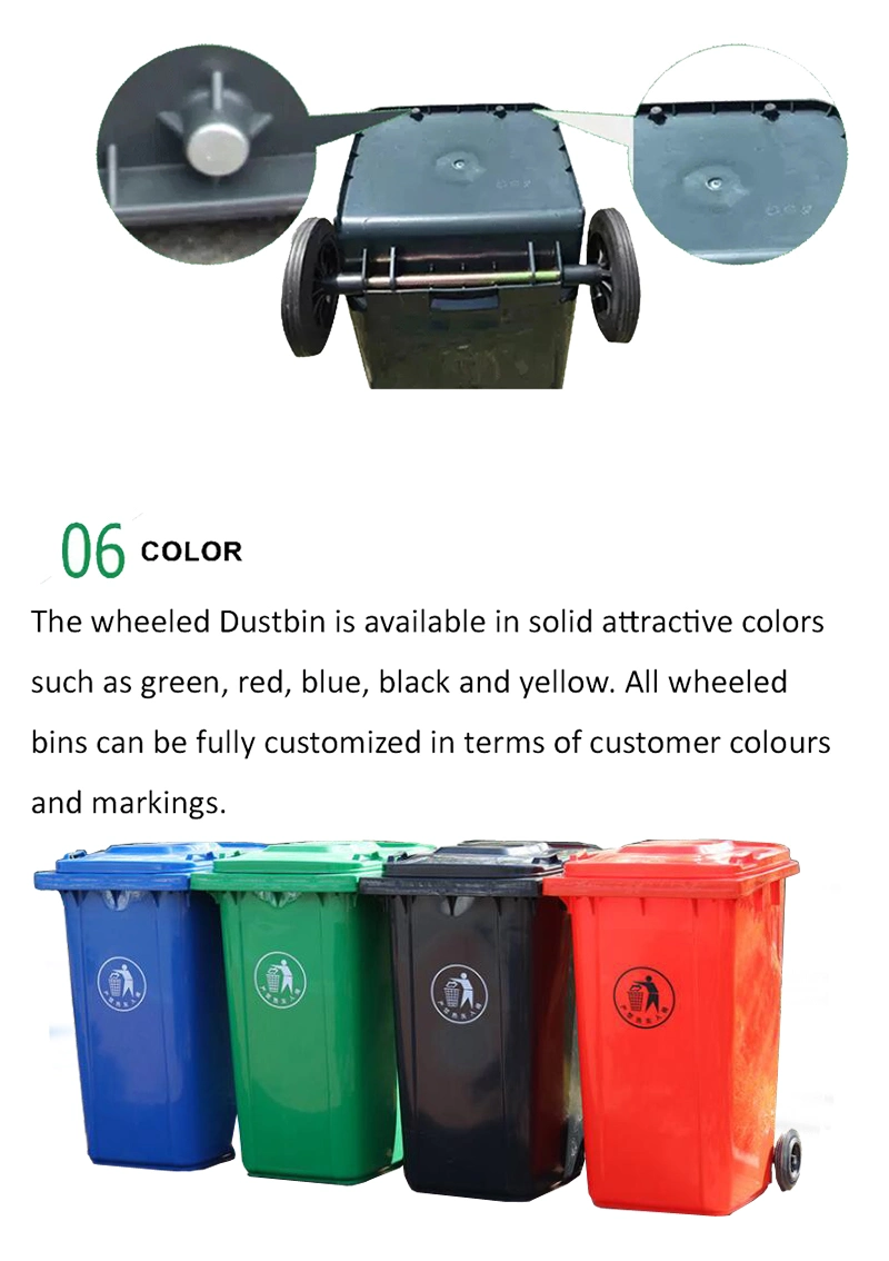 Kitchen Rubbish 240L Plastic Garbage Trash Wheelie Bin
