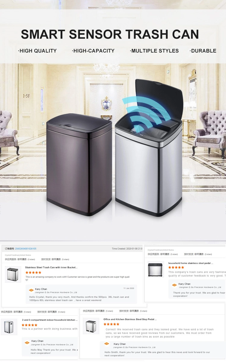 Sensor Kitchen Garbage Bin Space-Saving Design Trash Can