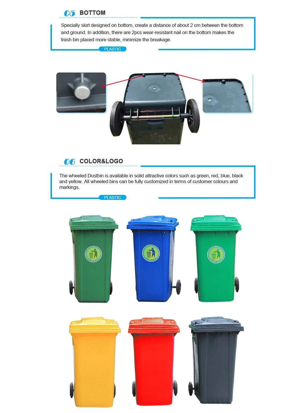 120L Plastic Trash Can with Wheels and Pedal Trash Cans