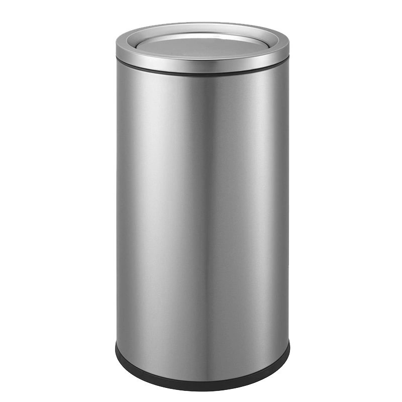 Stainless Steel Rounded Trash Can with Flip Cover