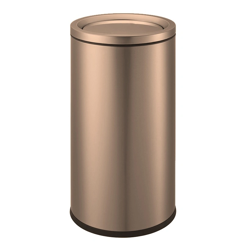 Stainless Steel Rounded Trash Can with Flip Cover