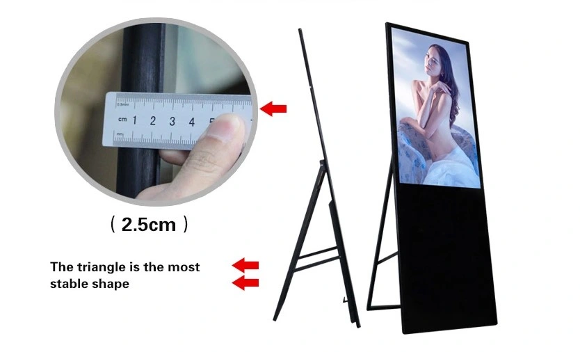 Floor Stand Portable Digital Signage 32'' Indoor Advertising Screen Display Network Advertising Video Player