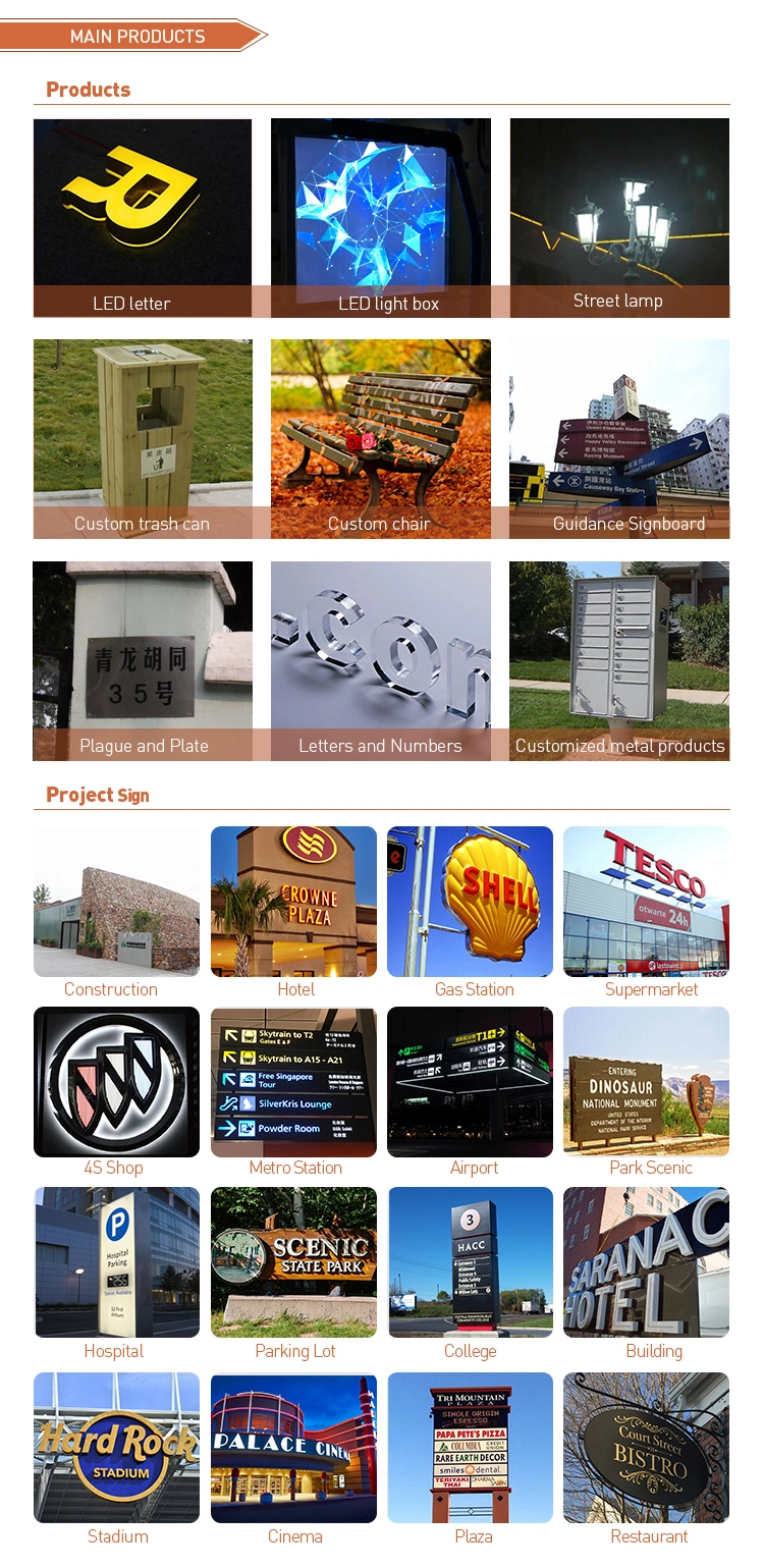 Custom Street Advertising Wayfinding Directional Pylon Signs and Pylon Signage Light Boxes