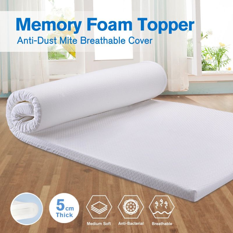 Popular White Color Memory Foam Topper with Removable Cover