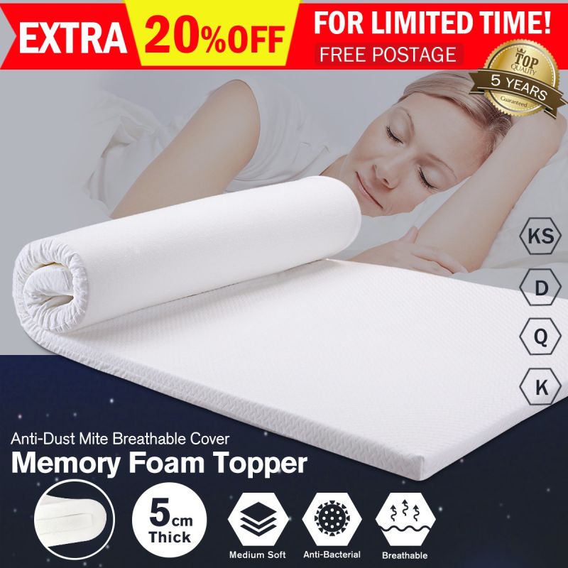 Popular White Color Memory Foam Topper with Removable Cover