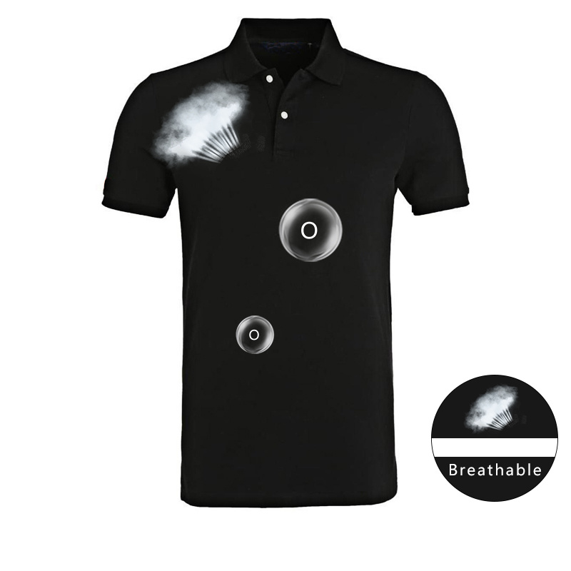 Wholesale Plain Black Elegant Short Sleeve Close-Fitting Leisure Men Poloshirt