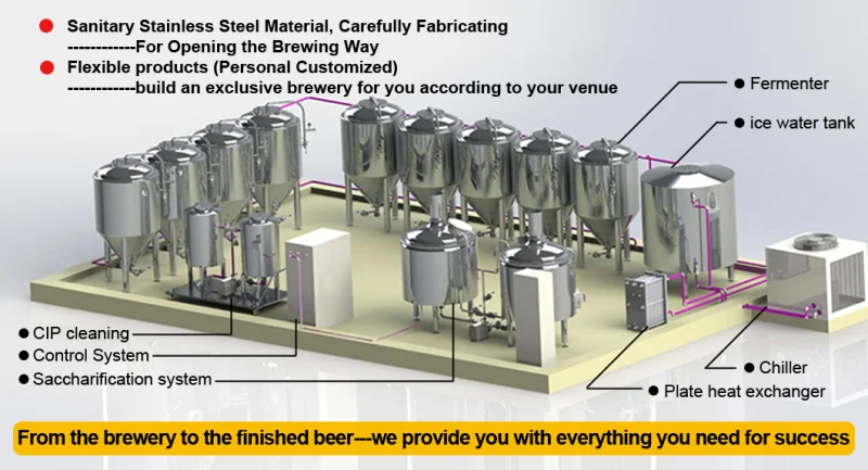 200L 300L 500L 3bbl 5bbl Beer Making Machine with Customize Service