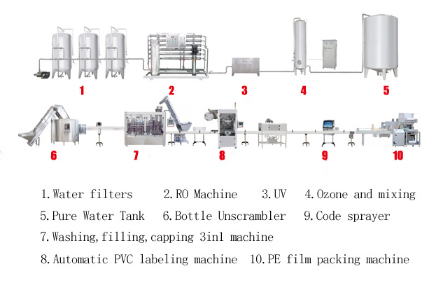 3000bph Automatic Pet Bottle Pure Water Filling/Bottling Machine