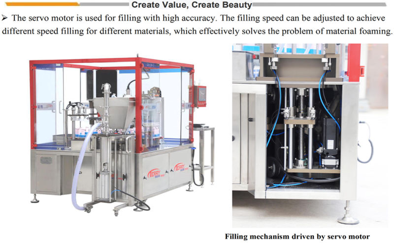 Automatic Shampoo Rotatory Multi-Function Bottle Filling and Capping Production Equipment