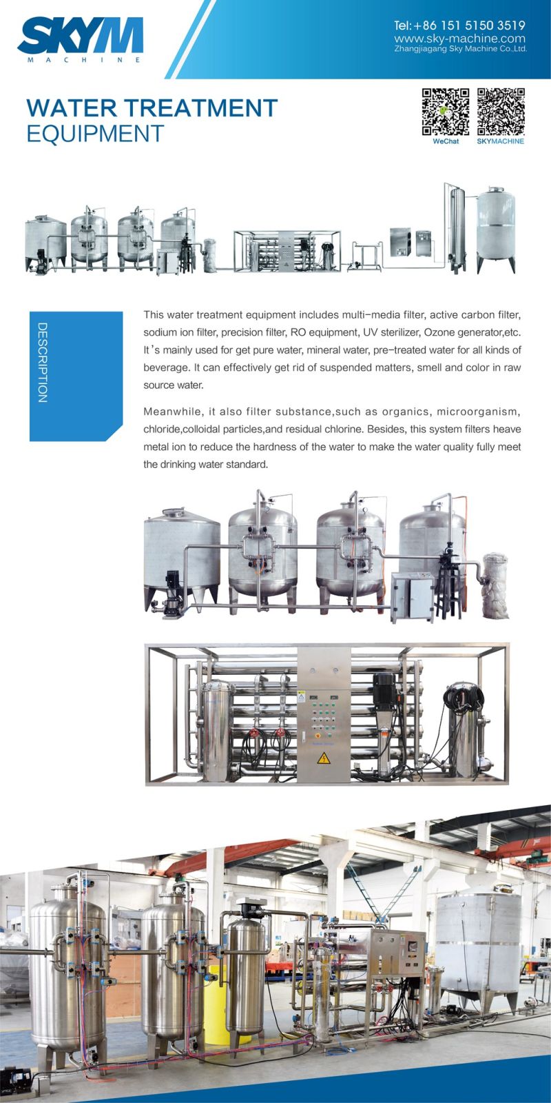 Water Purification Machine for 2000bph Water Filling Machinery