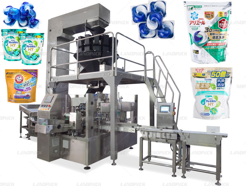 Laundry Pod Zipper Pouch Rotary Filling Packing Machine Price