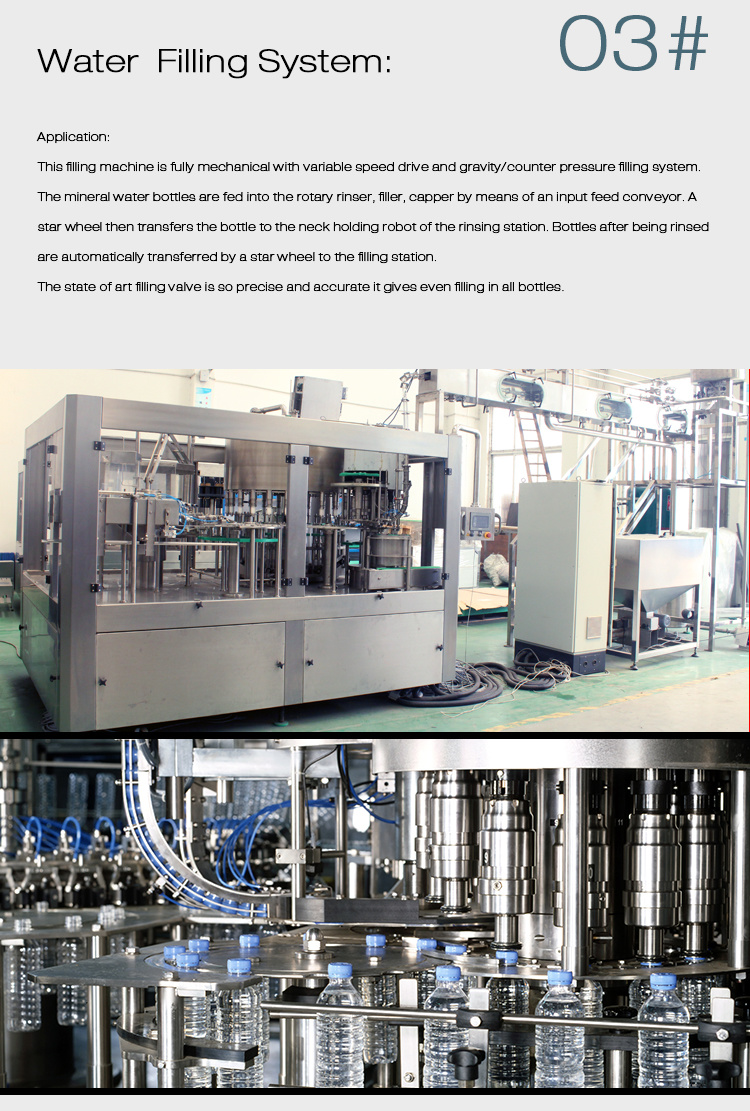 3 - in - 1 Automatic Mineral Water Filling Machine Monoblock for Small Bottle