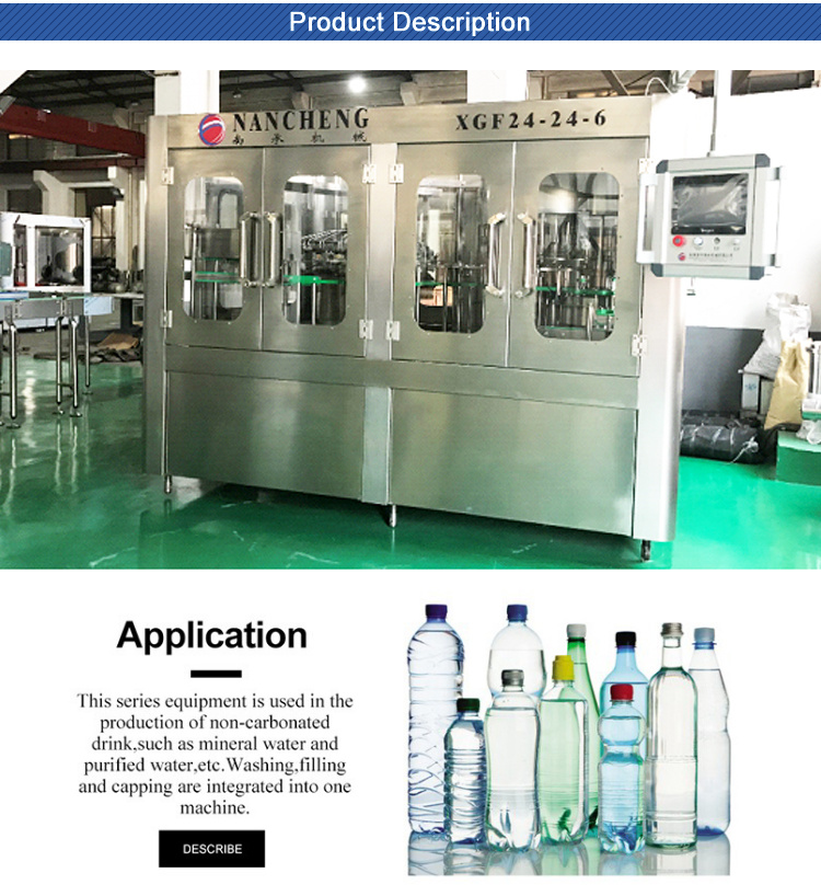 Rotary Style Water Washing Filling Capping Machine Complete Production Line