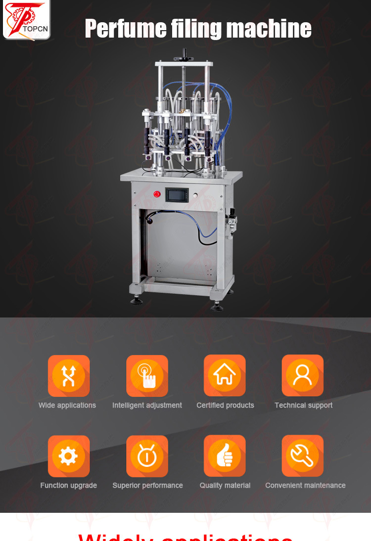 Automatic 4 Heads Vacuum Negative Pressure Perfume Bottle Filling Machines