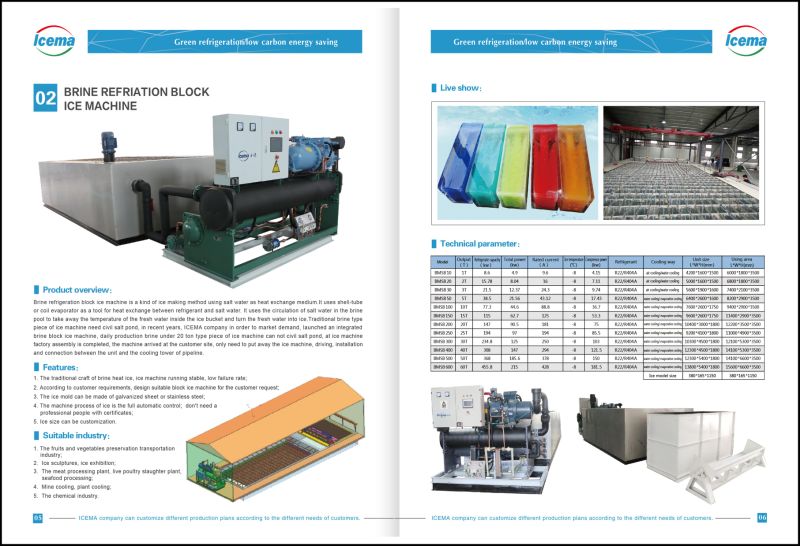 60ton Block Ice Making Machine Colourful Ice for Ice Sculpture
