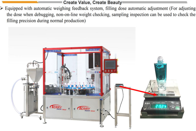 Automatic Skin Care Rotatory Multi-Function Bottle Filling and Capping Production Equipment