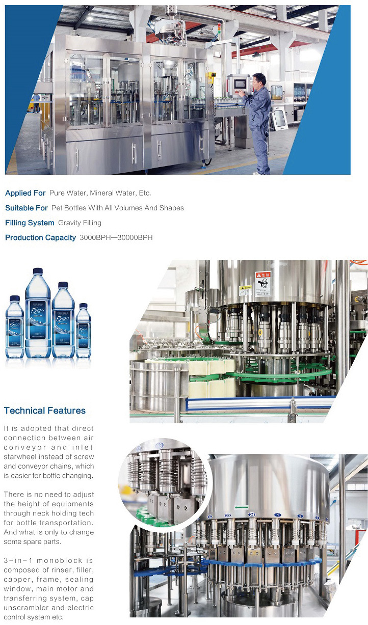 Automatic Pet Bottle Pure Water Filling Packing Machine