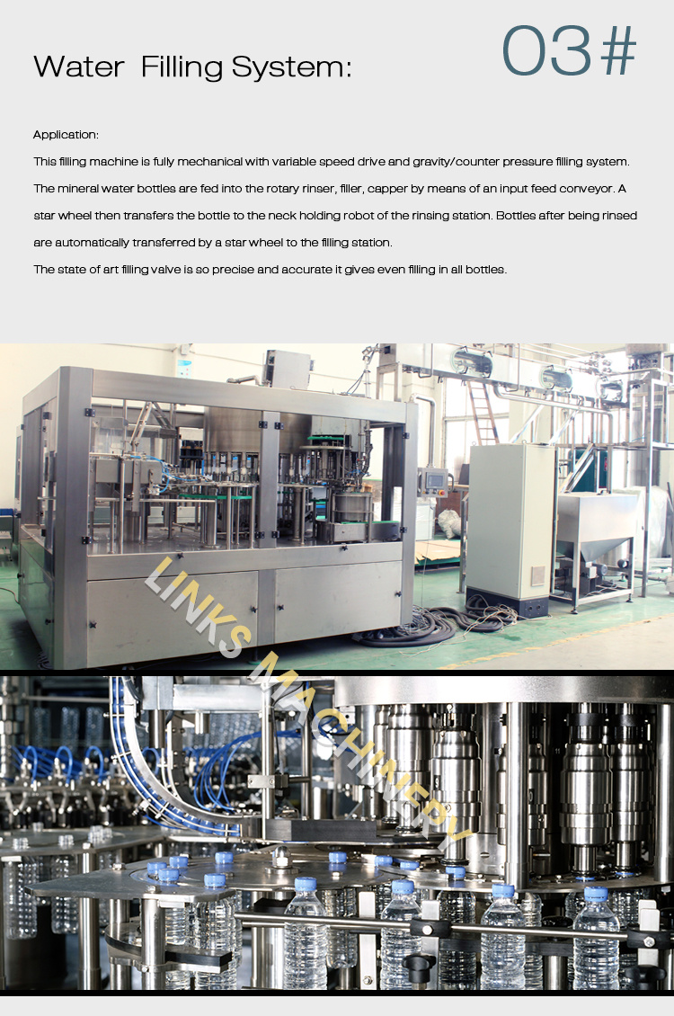 Complete Automatic Three in 1 Mineral Water Filling Capping Machine Line