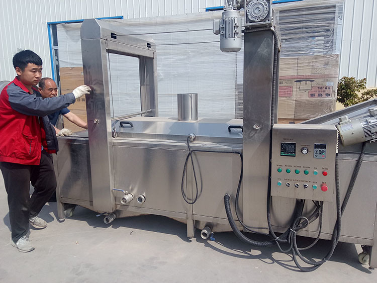 Industrial Use Fully Automatic Continuous Conveyor Belt Frying Machine