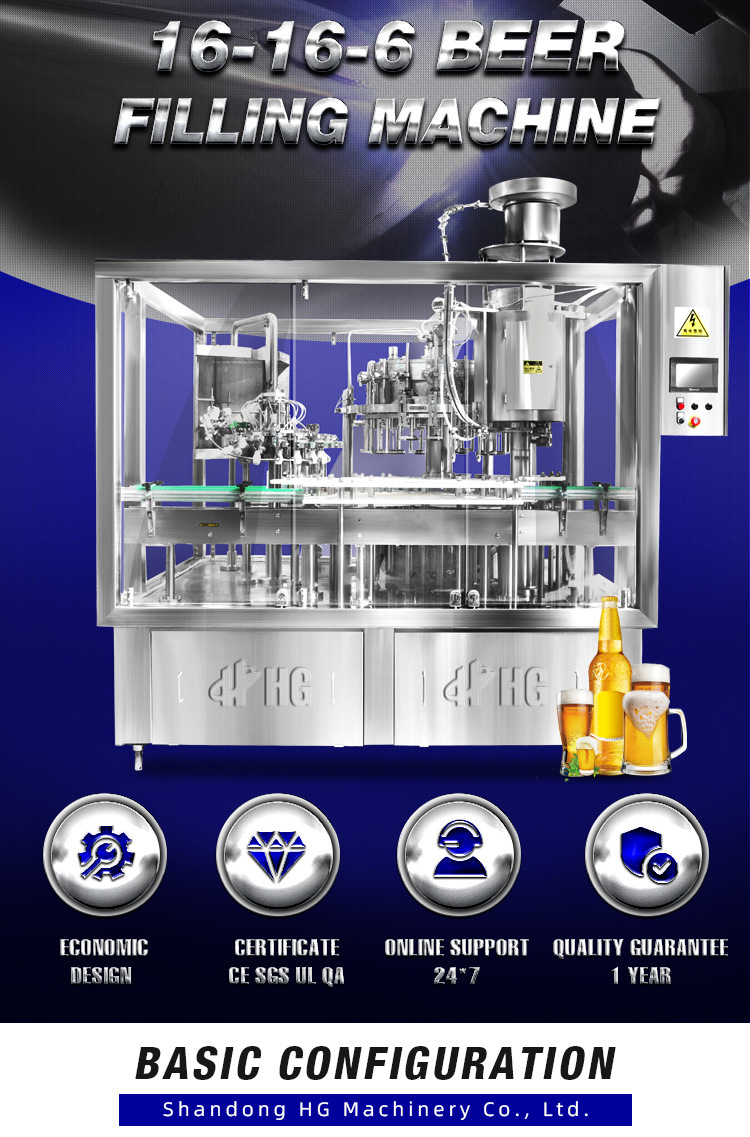 Automatic 12 16 Heads Beer Isobaric Soda Water Glass Bottle Filling Machine