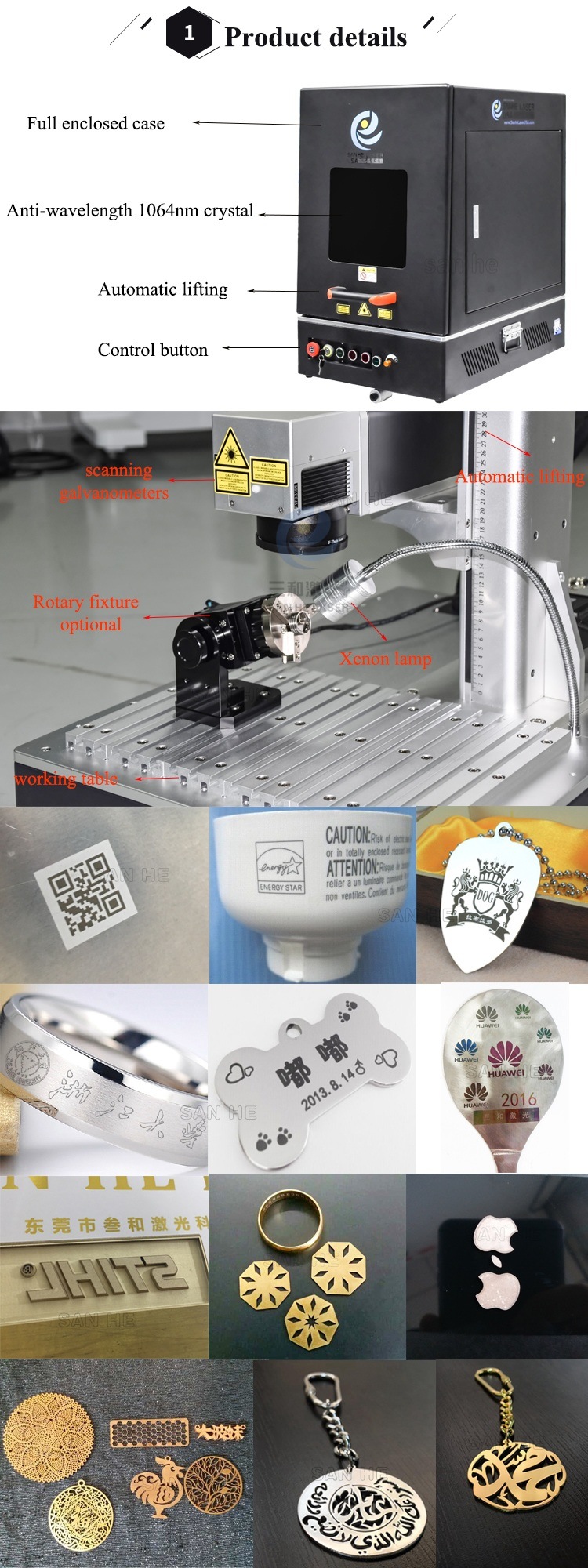 Fiber Laser Engraving Machine for Sanitary Ware Bracelets Mugs